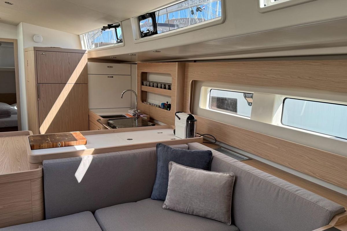 Galley of Eve One, a Beneteau Oceanis 54 sailboat at Seget Donji, Croatia
