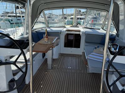 Deck of Eve One, a Beneteau Oceanis 54 sailboat at Seget Donji, Croatia