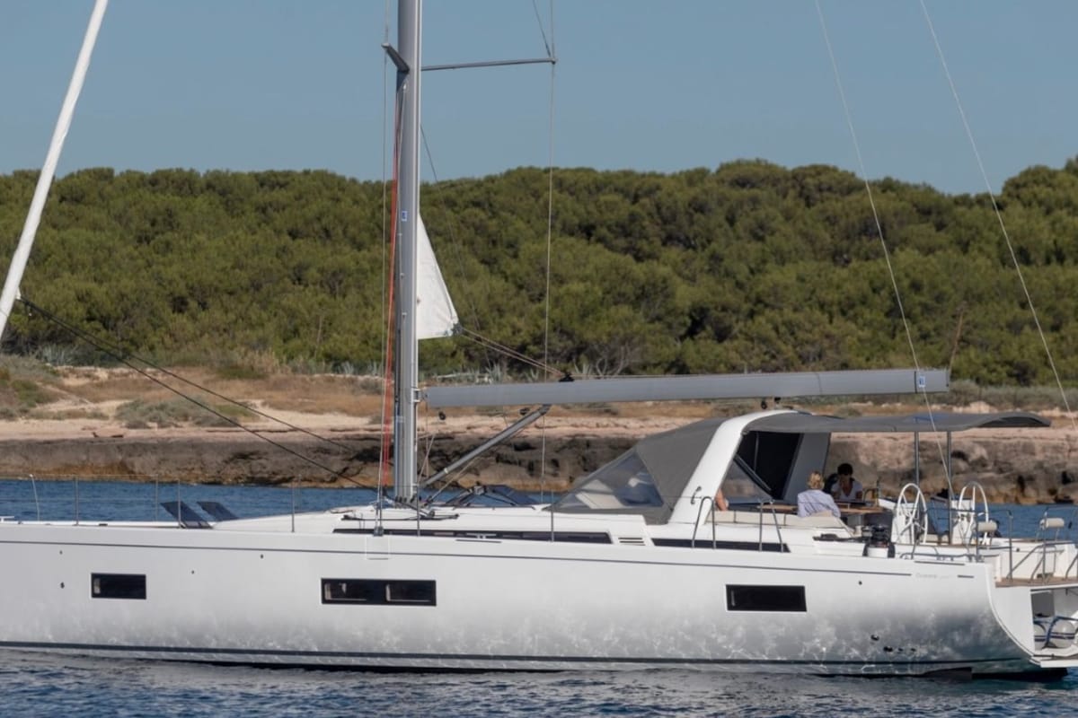 Exterior view of Eve One, a Beneteau Oceanis 54 sailboat at Seget Donji, Croatia