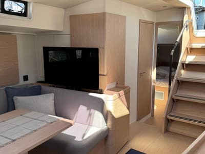 Salon of Eve One, a Beneteau Oceanis 54 sailboat at Seget Donji, Croatia
