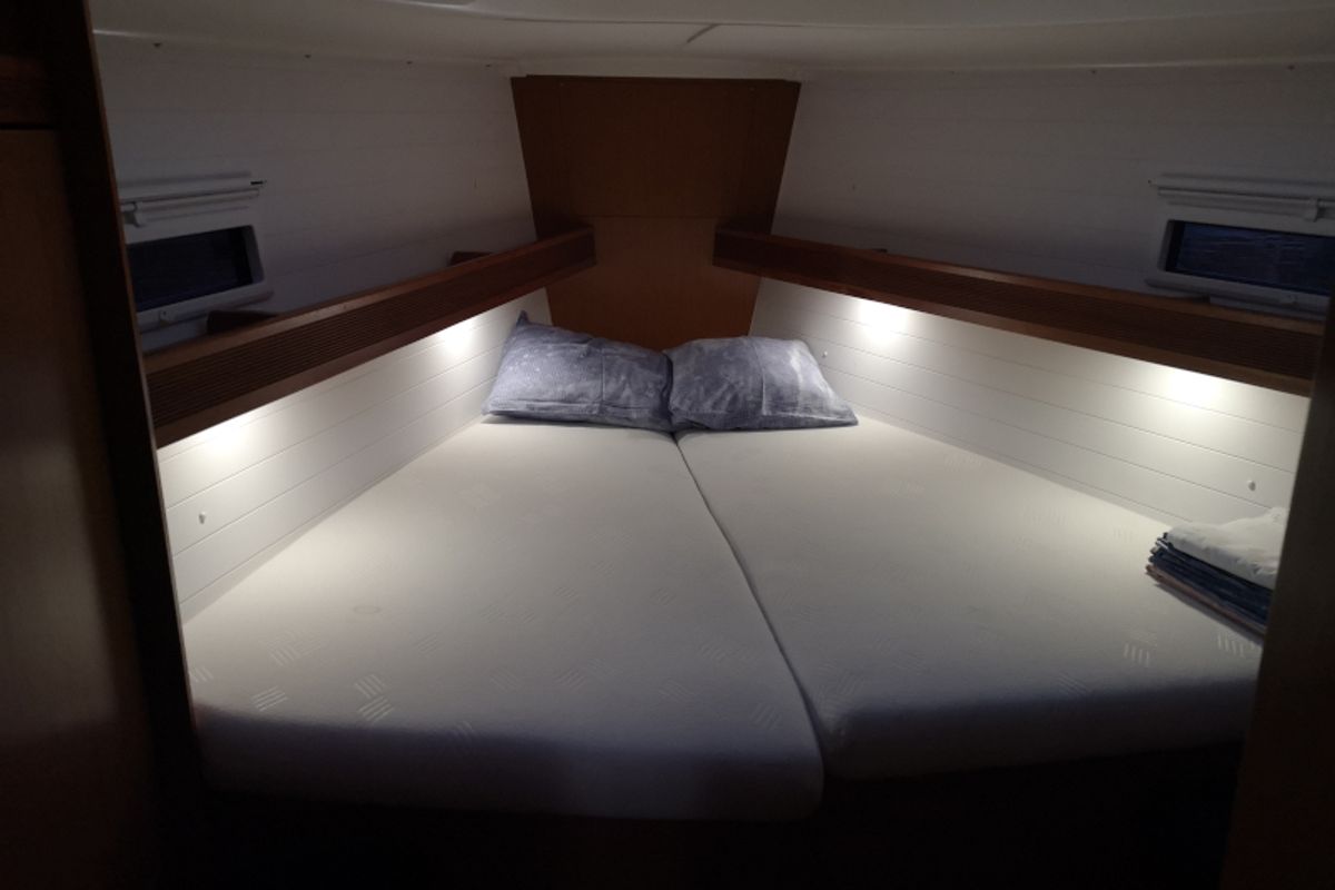 Cabin on Tamra, a Bavaria 36 sailboat at Kraljevica, Croatia