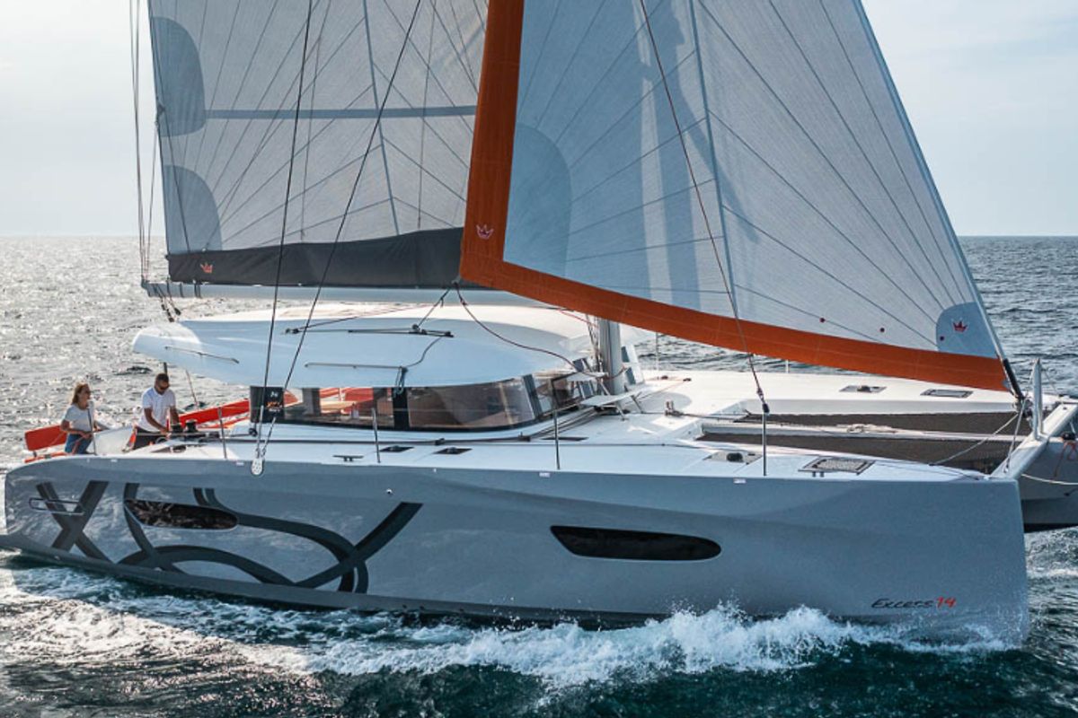 Exterior view of Mon Bijou, a Excess 14 catamaran at Toulon, France
