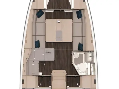 Floor plan of Marsel The Angel, a Dufour 37 sailboat at Marmaris, Turkey