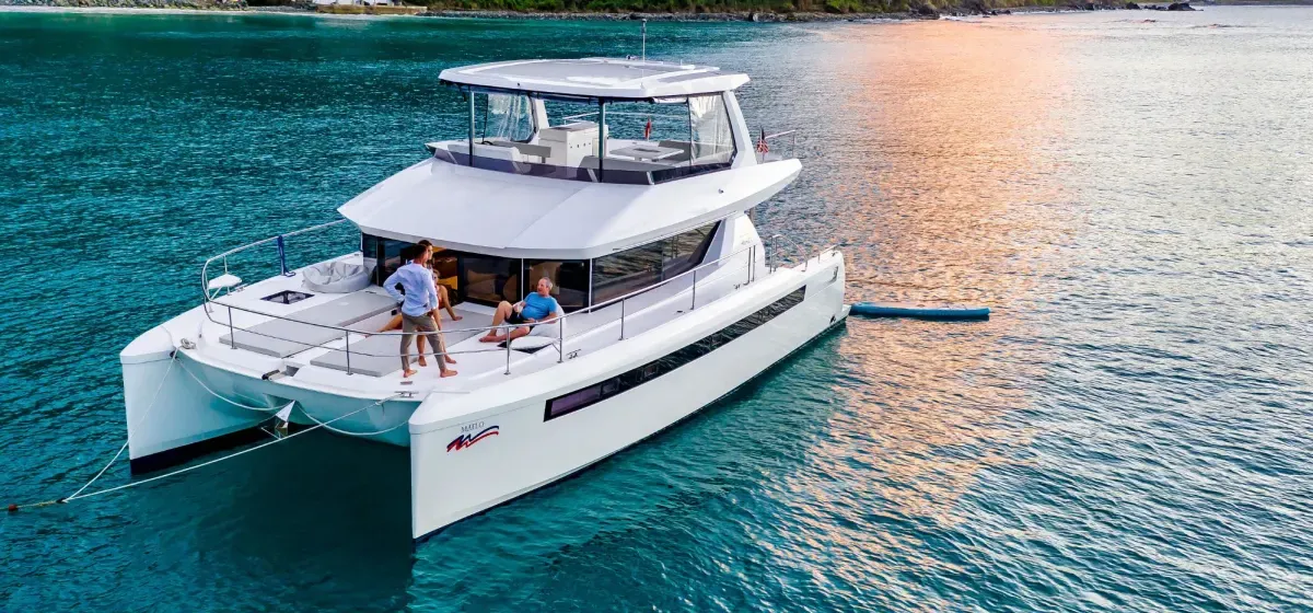 Salon of Moorings 464PC Exclusive, a Leopard 46PC catamaran at Općina Marina, Croatia