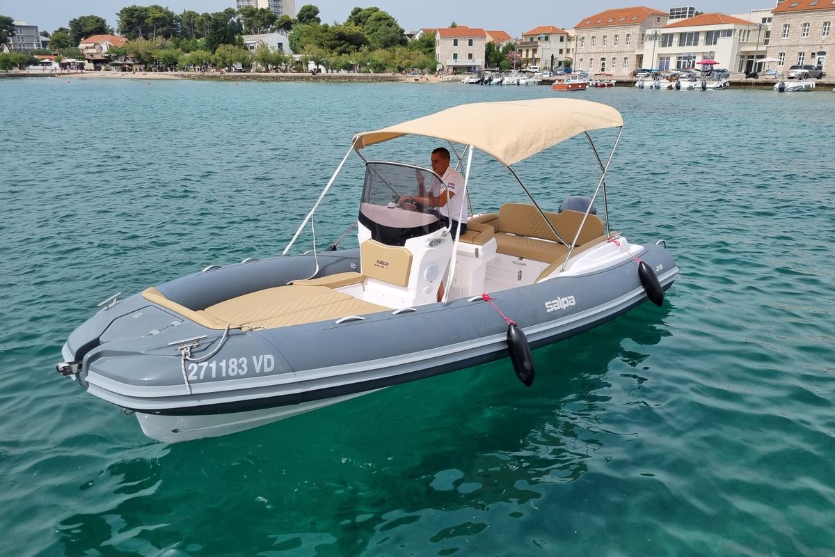 Exterior view of Salpa, a Salpa Soleil 20 motorboat at Grad Vodice, Croatia