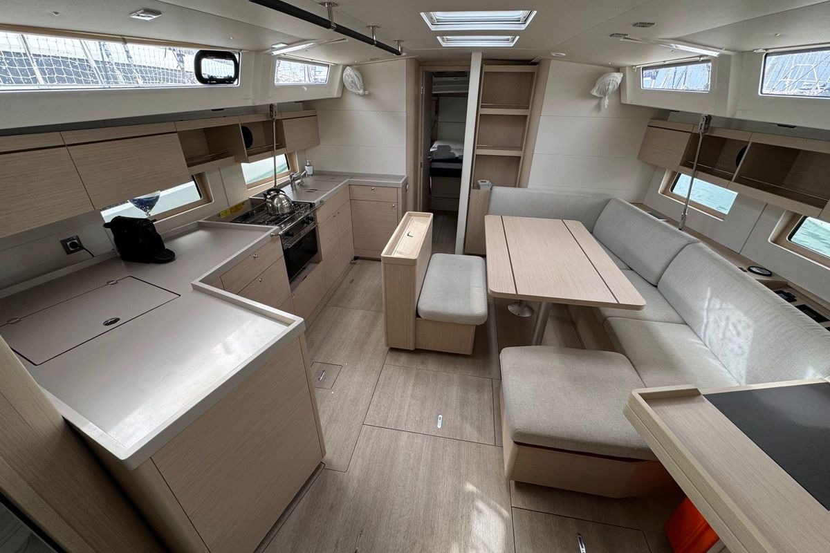 Galley of Callisto, a Beneteau Oceanis 46.1 sailboat at Salerno, Italy