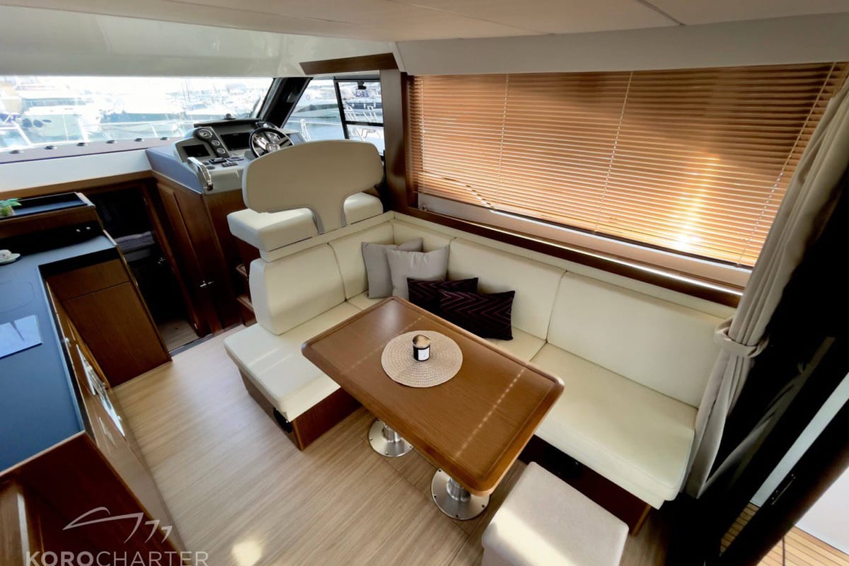Spaceship, a Bavaria Virtess 420 Fly yacht at Punat, Croatia