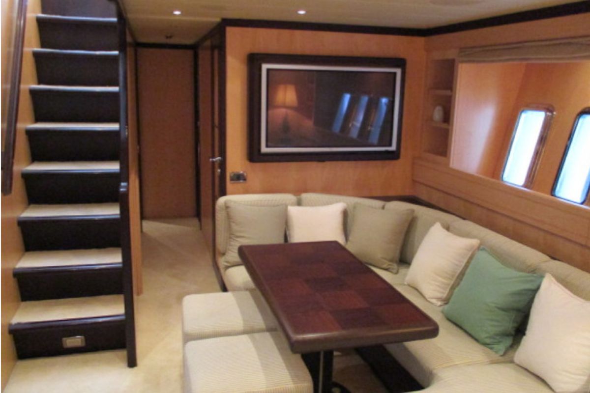 Salon of Gagagri, a Gulet Mangusta 72 yacht at Salerno, Italy
