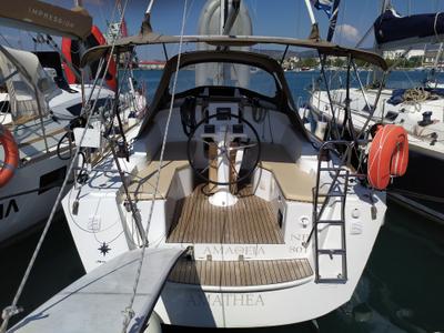 Cockpit of Amathea, a Jeanneau Sun Odyssey 319 sailboat at Volos Municipality, Greece