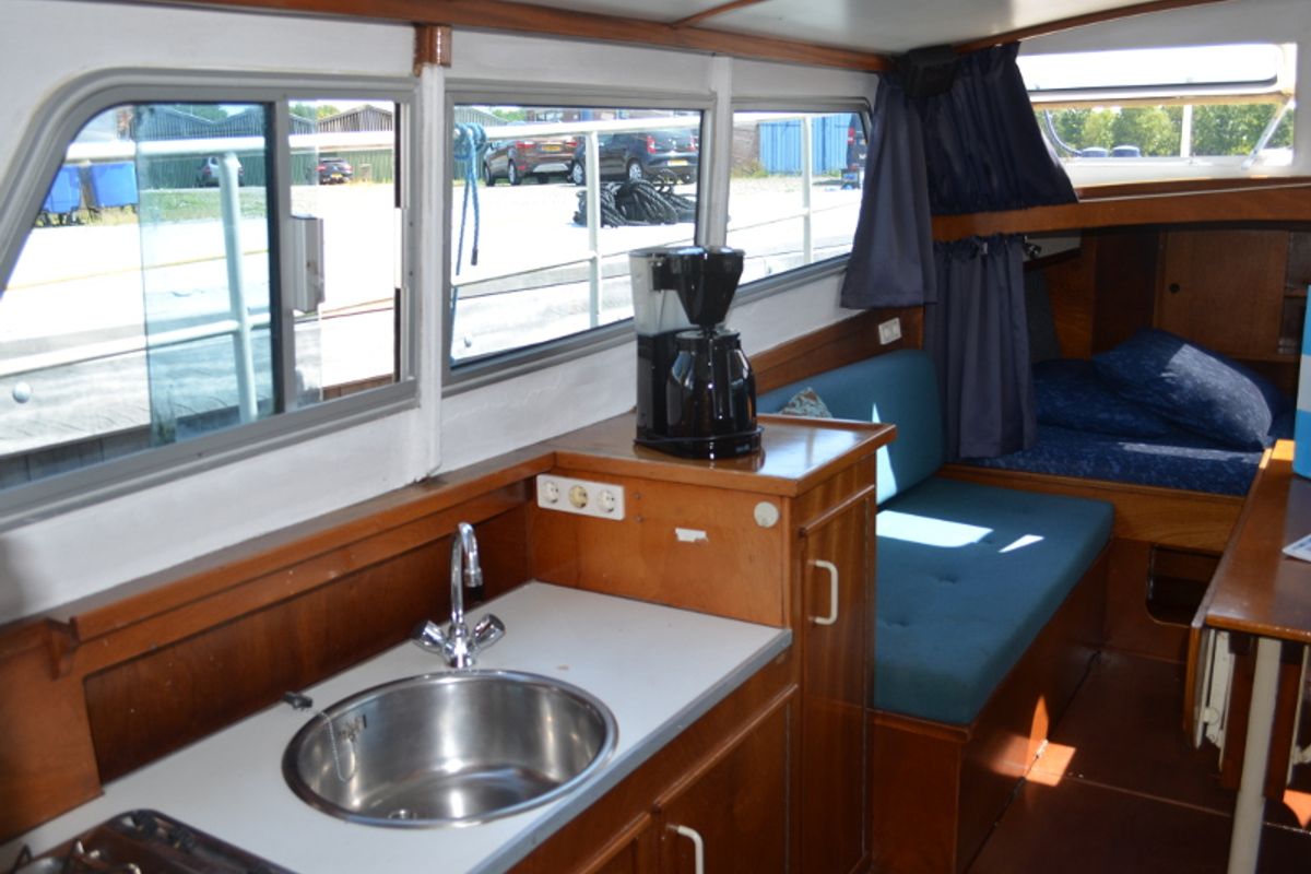 Galley of South Pacific, a De Drait Doerak 850 OK motorboat at Drachten, Netherlands