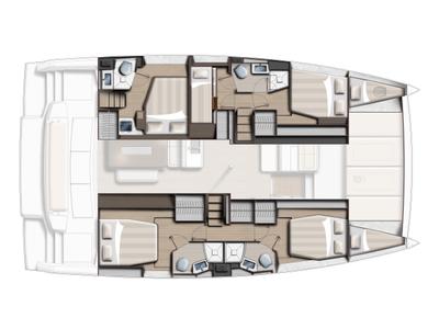Floor plan of Loba do mar CRB, a Bali 4.6 catamaran at Alameda, United States