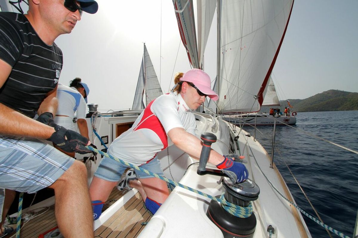 Deck of White Butterfly, a AD Boats Salona 41 sailboat at Marmaris, Turkey