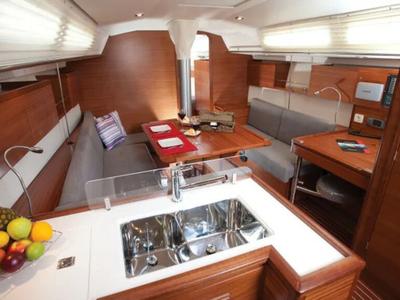 Galley of White Butterfly, a AD Boats Salona 41 sailboat at Marmaris, Turkey