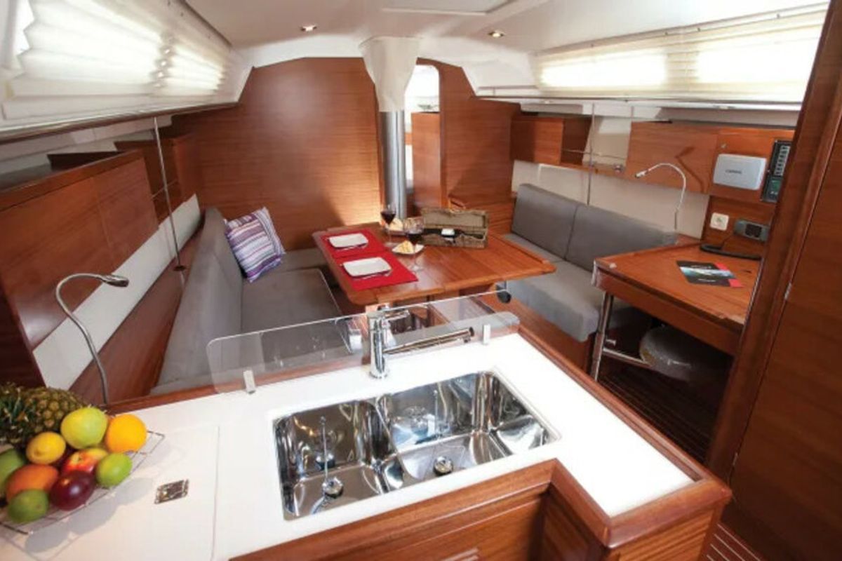 Galley of White Butterfly, a AD Boats Salona 41 sailboat at Marmaris, Turkey