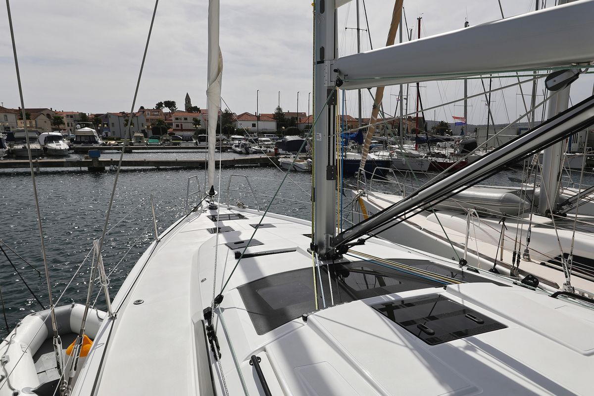 Salon of No Worries, a Dufour 41 sailboat at Grad Biograd na Moru, Croatia