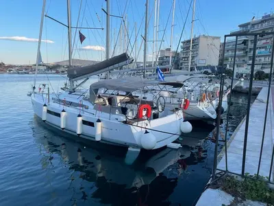 Exterior view of Virginia, a Jeanneau Sun Odyssey 440 sailboat at Volos Municipality, Greece