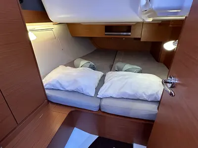 Cabin on INO, a Dufour 390 Grand Large sailboat at Athens, Greece