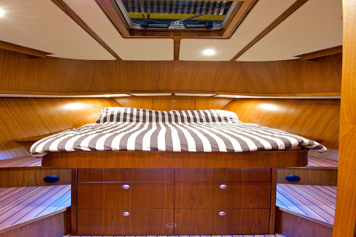 Cabin on Drait 140, a De Drait Bravoure 34 motorboat at Drachten, Netherlands