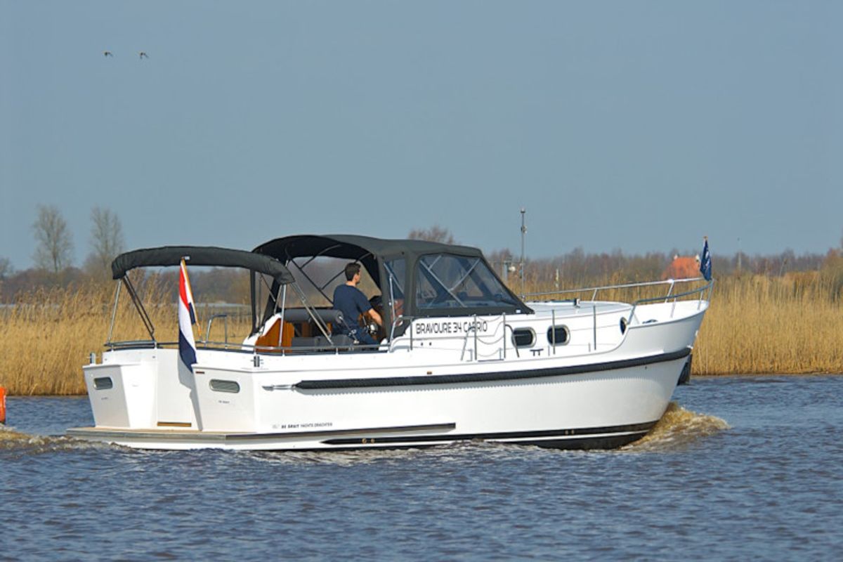 Exterior view of Drait 140, a De Drait Bravoure 34 motorboat at Drachten, Netherlands