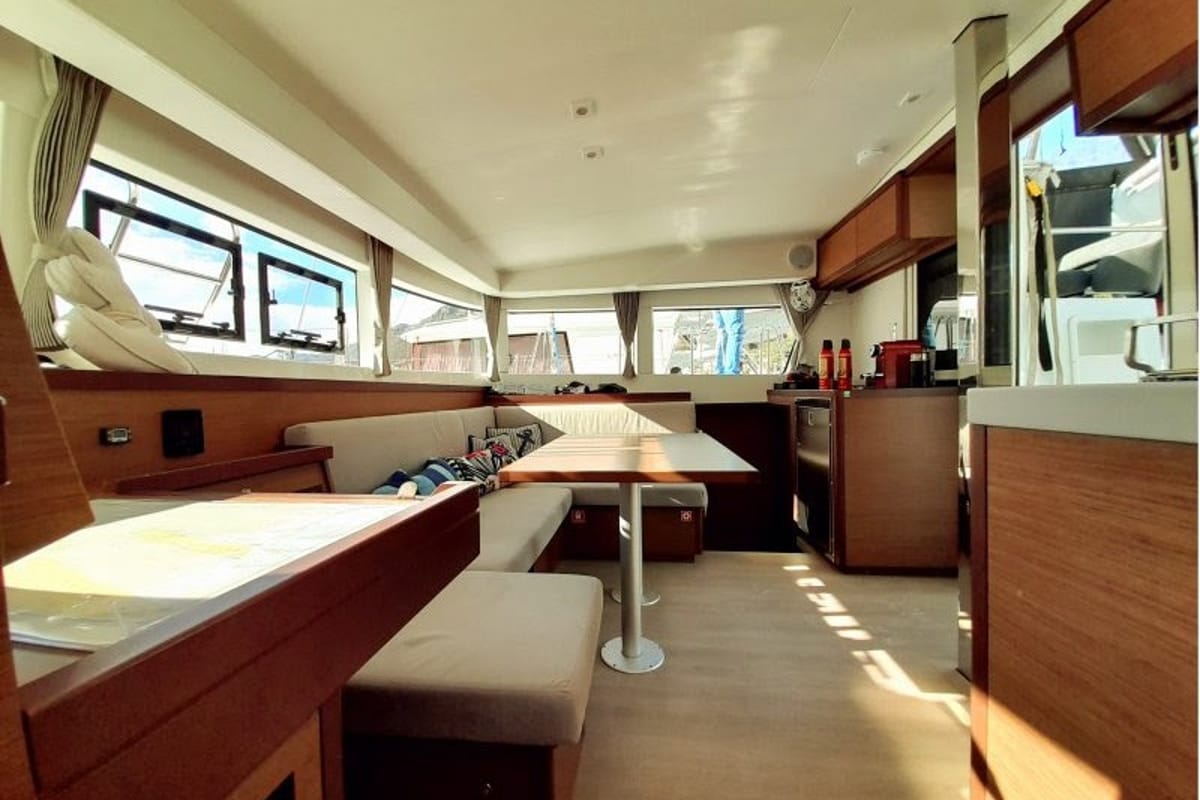 Salon of Heroina, a Lagoon 40 catamaran at Dubrovnik, Croatia