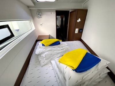 Cabin on Heroina, a Lagoon 40 catamaran at Dubrovnik, Croatia