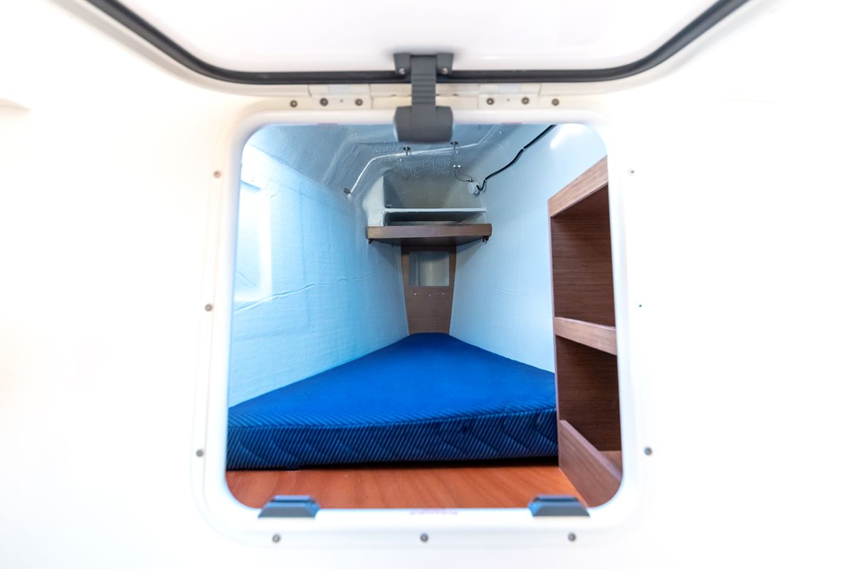 Cabin on Beatrix, a Lagoon 42 catamaran at Cagliari, Italy