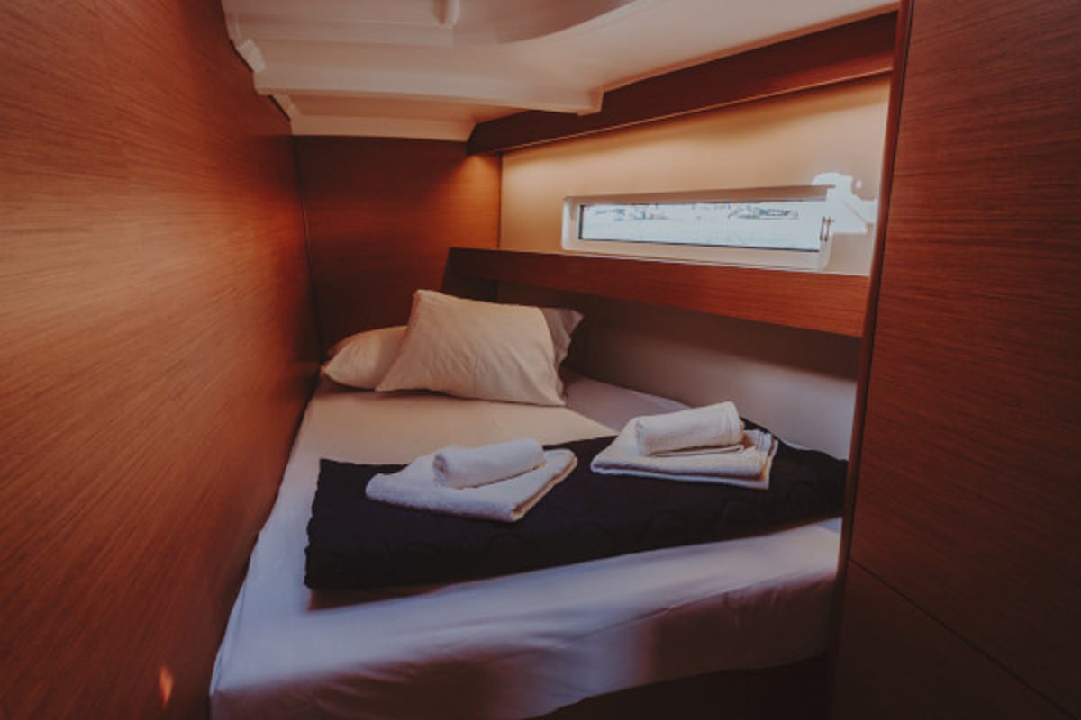 Cabin on Eleni, a Jeanneau Sun Odyssey 440 sailboat at Sithonia Municipal Unit, Greece