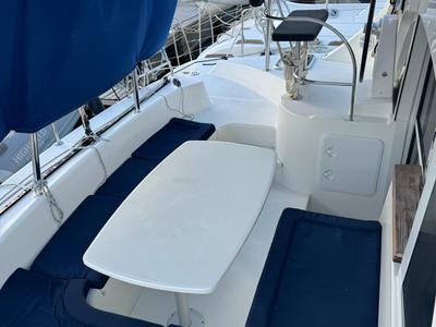 Deck of Puma I, a Lagoon 380 catamaran at Alameda, United States