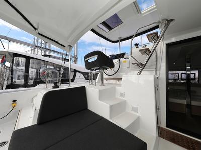 Cockpit of Zara, a Lagoon 42 catamaran at Općina Sukošan, Croatia