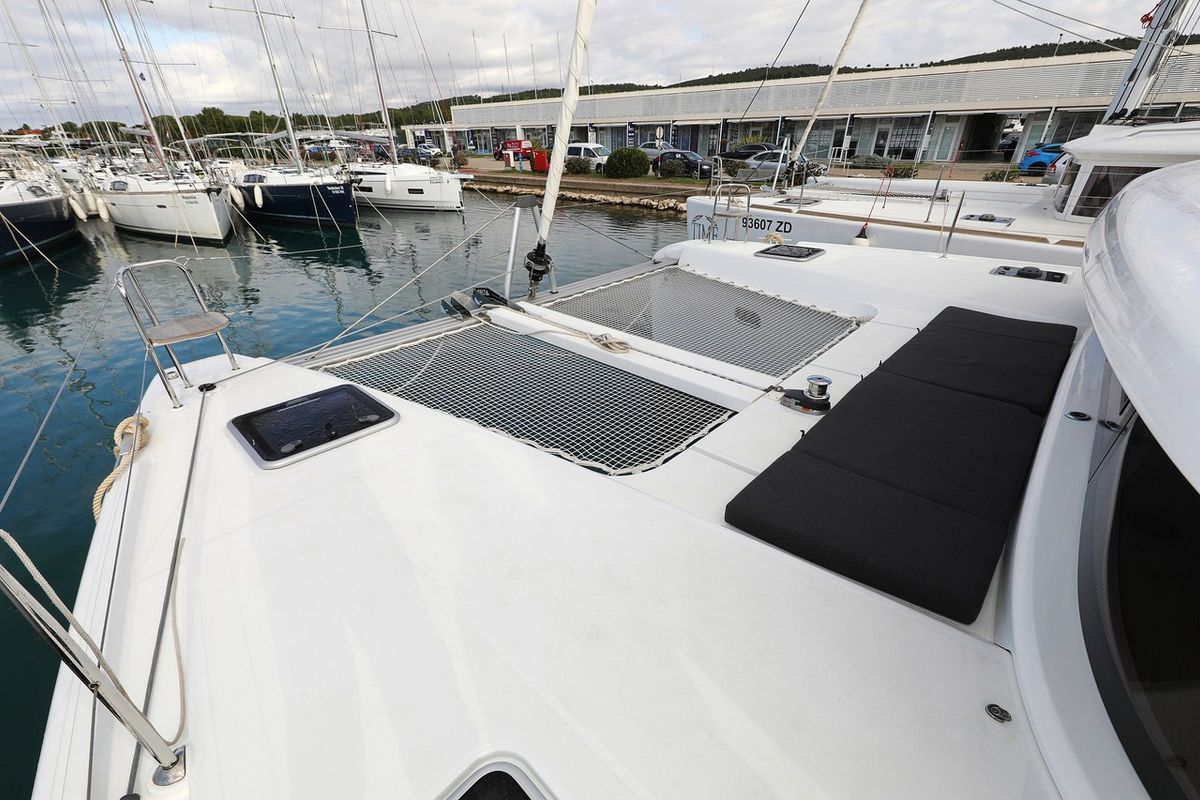 Deck of Zara, a Lagoon 42 catamaran at Općina Sukošan, Croatia