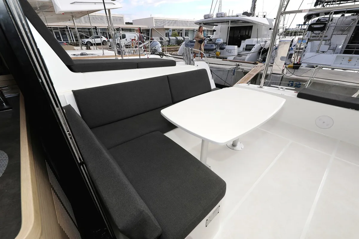 Deck of Zara, a Lagoon 42 catamaran at Općina Sukošan, Croatia