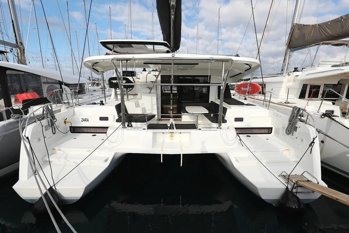 Exterior view of Zara, a Lagoon 42 catamaran at Općina Sukošan, Croatia