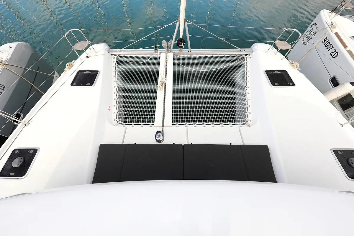 Deck of Zara, a Lagoon 42 catamaran at Općina Sukošan, Croatia
