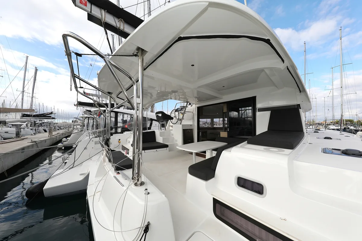 Exterior view of Zara, a Lagoon 42 catamaran at Općina Sukošan, Croatia