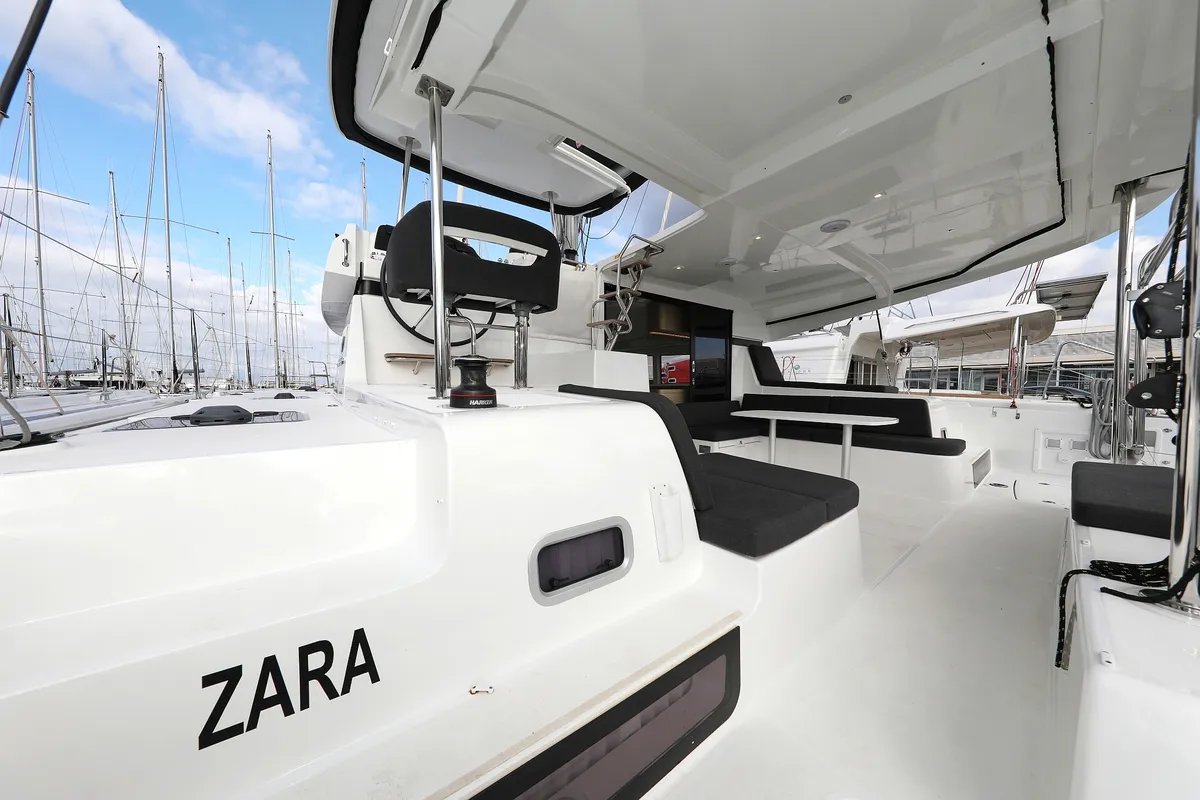 Exterior view of Zara, a Lagoon 42 catamaran at Općina Sukošan, Croatia