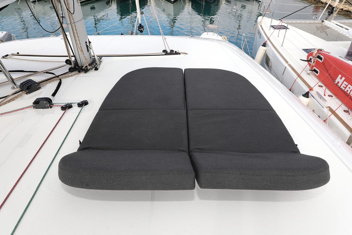 Deck of Zara, a Lagoon 42 catamaran at Općina Sukošan, Croatia