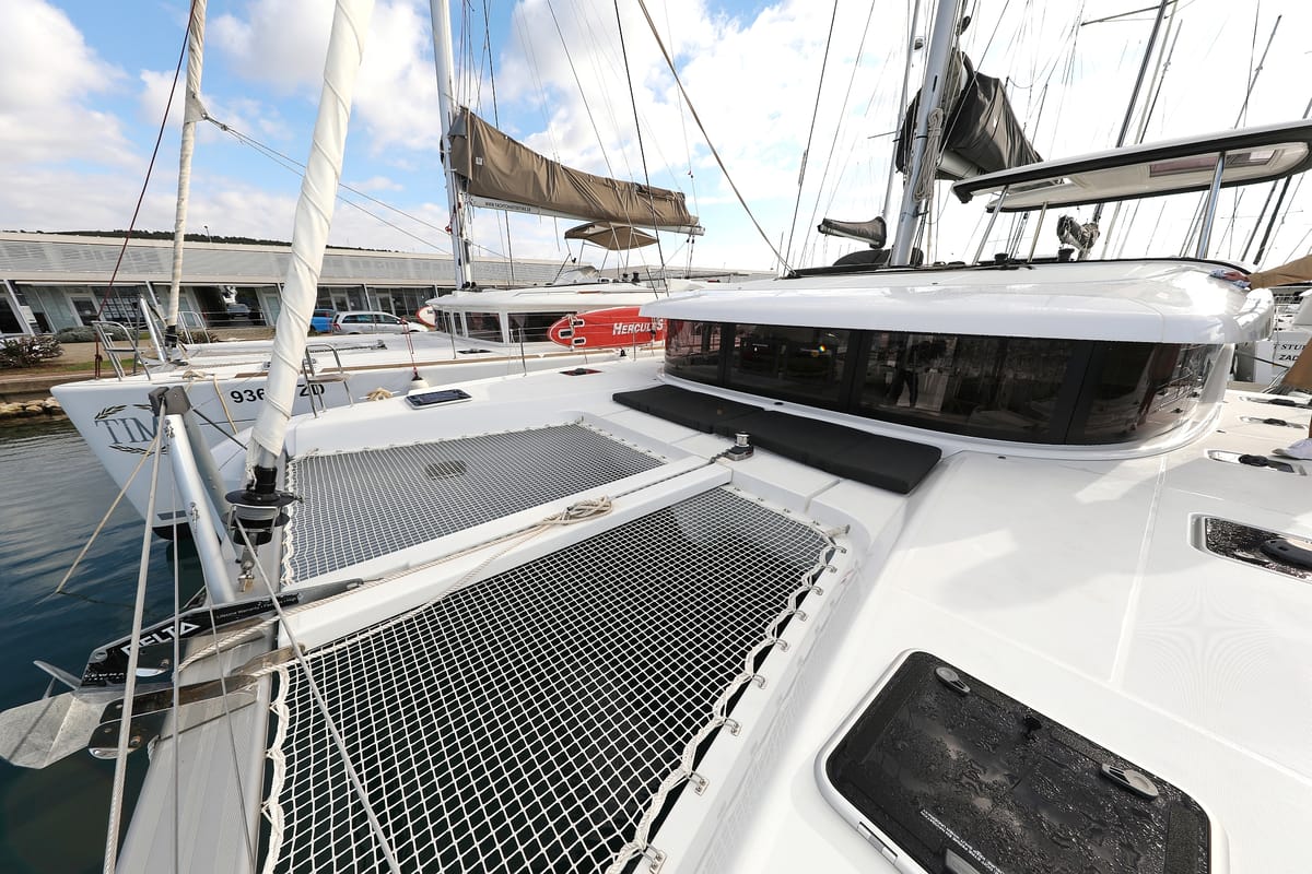 Deck of Zara, a Lagoon 42 catamaran at Općina Sukošan, Croatia
