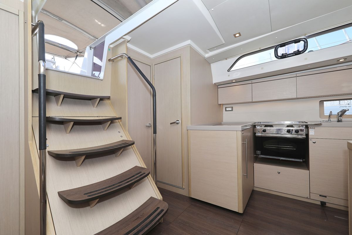 Galley of Jupiter, a Beneteau Oceanis 51.1 sailboat at Grad Biograd na Moru, Croatia