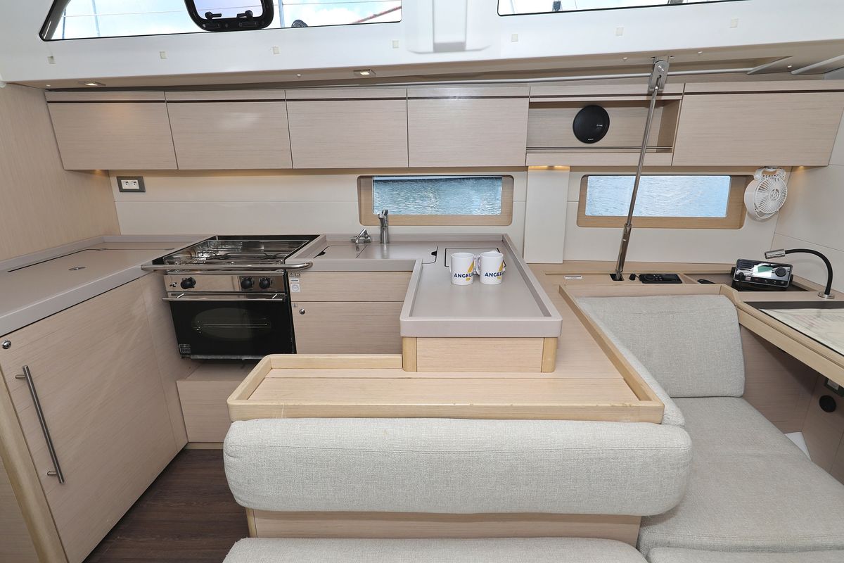 Galley of Jupiter, a Beneteau Oceanis 51.1 sailboat at Grad Biograd na Moru, Croatia