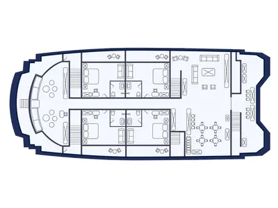 Floor plan of Endemic - Cabin 4, a Gulet Power Catamaran catamaran at Baltra, Ecuador
