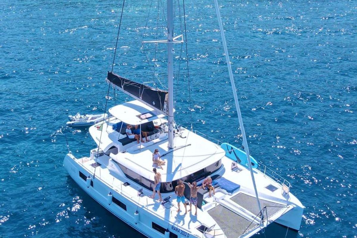 Exterior view of MareAmare - Premium line, a Lagoon 46 catamaran at Capo d'Orlando, Italy
