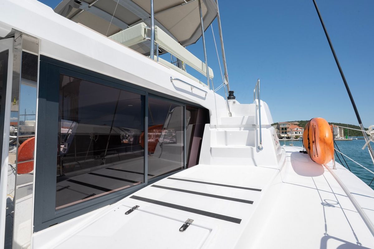 Exterior view of Love Story, a Bali 4.6 catamaran at Pirovac, Croatia