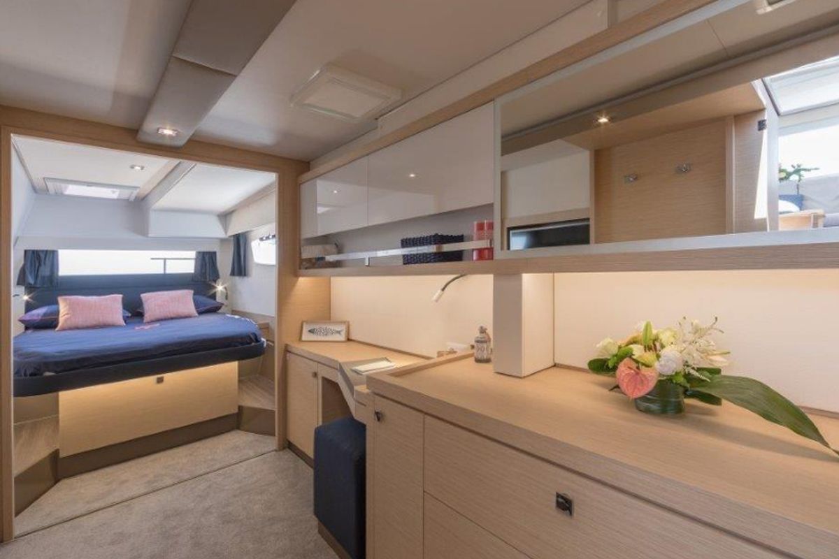 Cabin on HERMES, a Fountaine Pajot Saona 47 catamaran at Grad Kaštela, Croatia