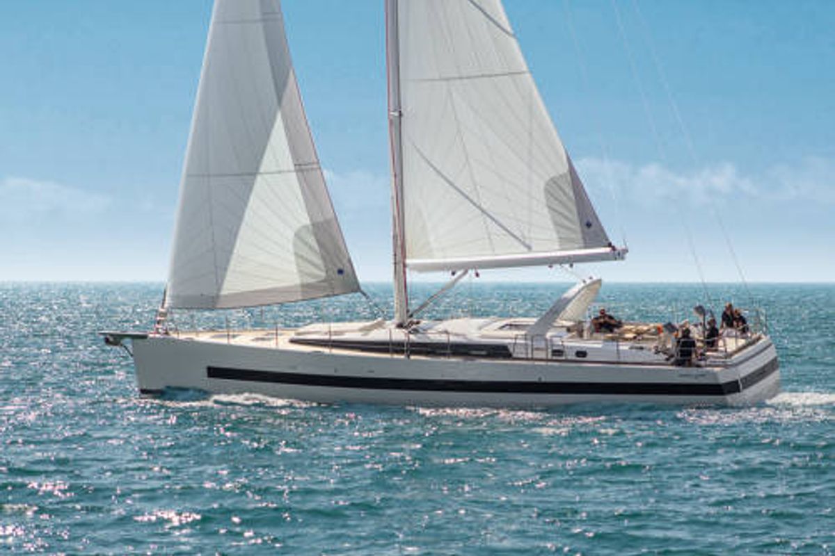 Exterior view of Olga V, a Beneteau Oceanis Yacht 62 - 3 + 1 sailboat at Grad Kaštela, Croatia