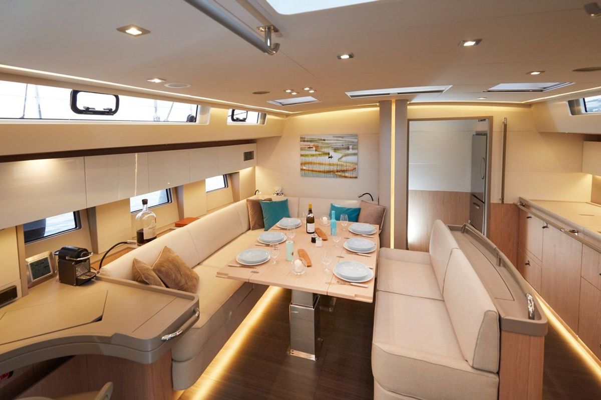 Salon of Olga V, a Beneteau Oceanis Yacht 62 - 3 + 1 sailboat at Grad Kaštela, Croatia