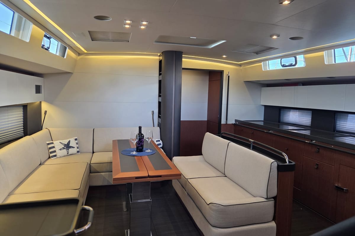 Salon of Olga V, a Beneteau Oceanis Yacht 62 - 3 + 1 sailboat at Grad Kaštela, Croatia