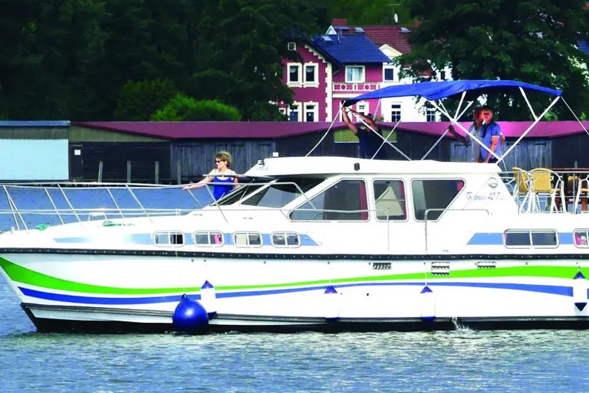 Exterior view of Ariadne, a Gulet Tarpon 42 TP motorboat at Lübz, Germany