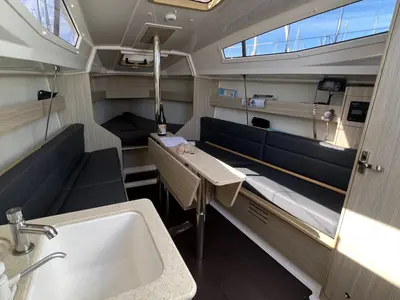 Galley of Alyzee, a Northman Maxus 26 Standard sailboat at Port Navalo, France