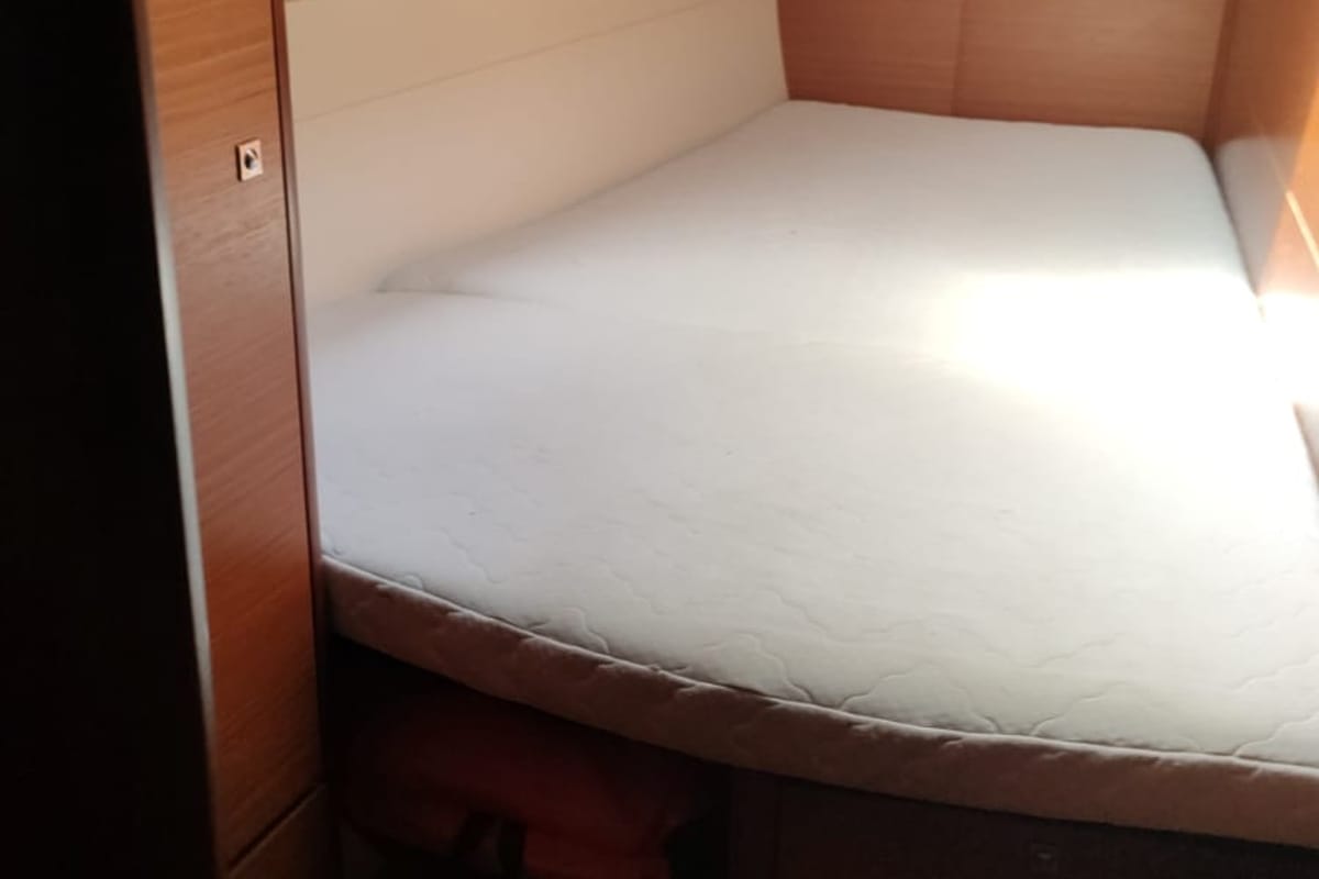 Cabin on Pinacolada, a Dufour 460 GL sailboat at Milazzo, Italy