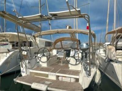 Cockpit of Ithaque, a Dufour 382 GL sailboat at Toulon, France